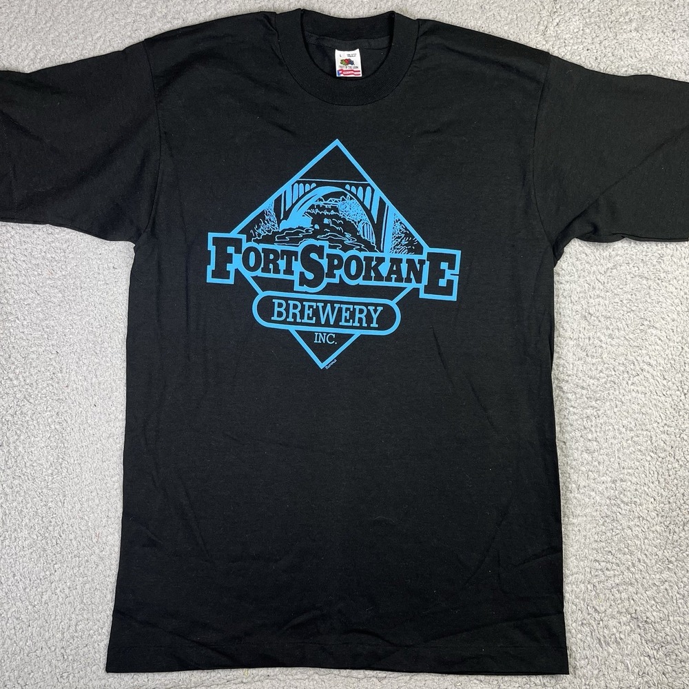 Vintage 90s Fort Spokane Brewery T Shirt Beer Memorabilia USA Made Single Stitch